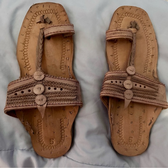 Shoes - Handcrafted Tan Leather Sandals NWOT